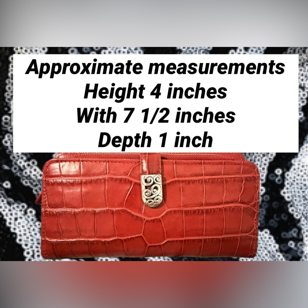 Brighton Frances Bag Wallet Dust Bag Box Croc Embossed Leather Rare Masterpiece - Picture 11 of 17
